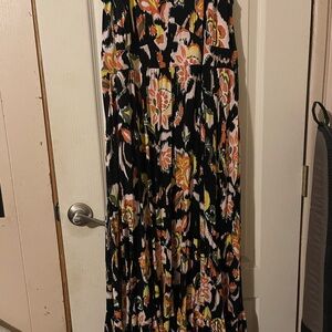 Torrid Black and Orange Floral Maxi Dress